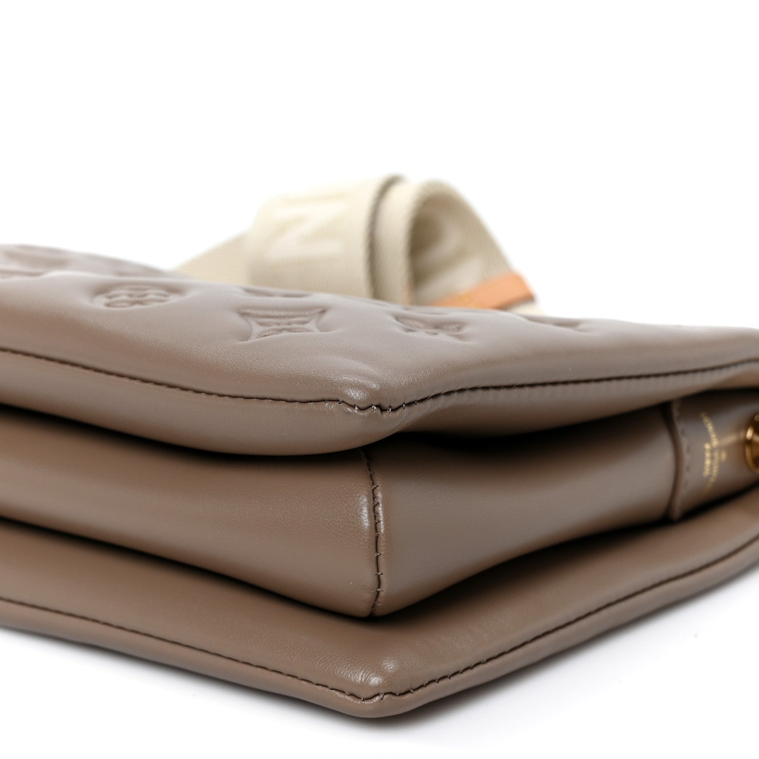 Louis Vuitton Lambskin Embossed Monogram Coussin PM Taupe 1885916