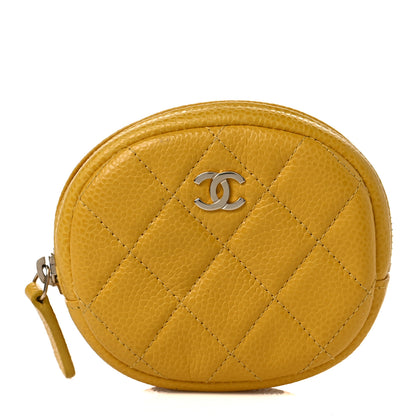 Chanel Caviar Quilted Zip Around Classic Coin Purse Yellow 1 of 7