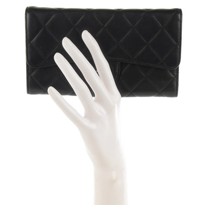 Chanel Lambskin Quilted Large Flap Wallet Black 2 of 8