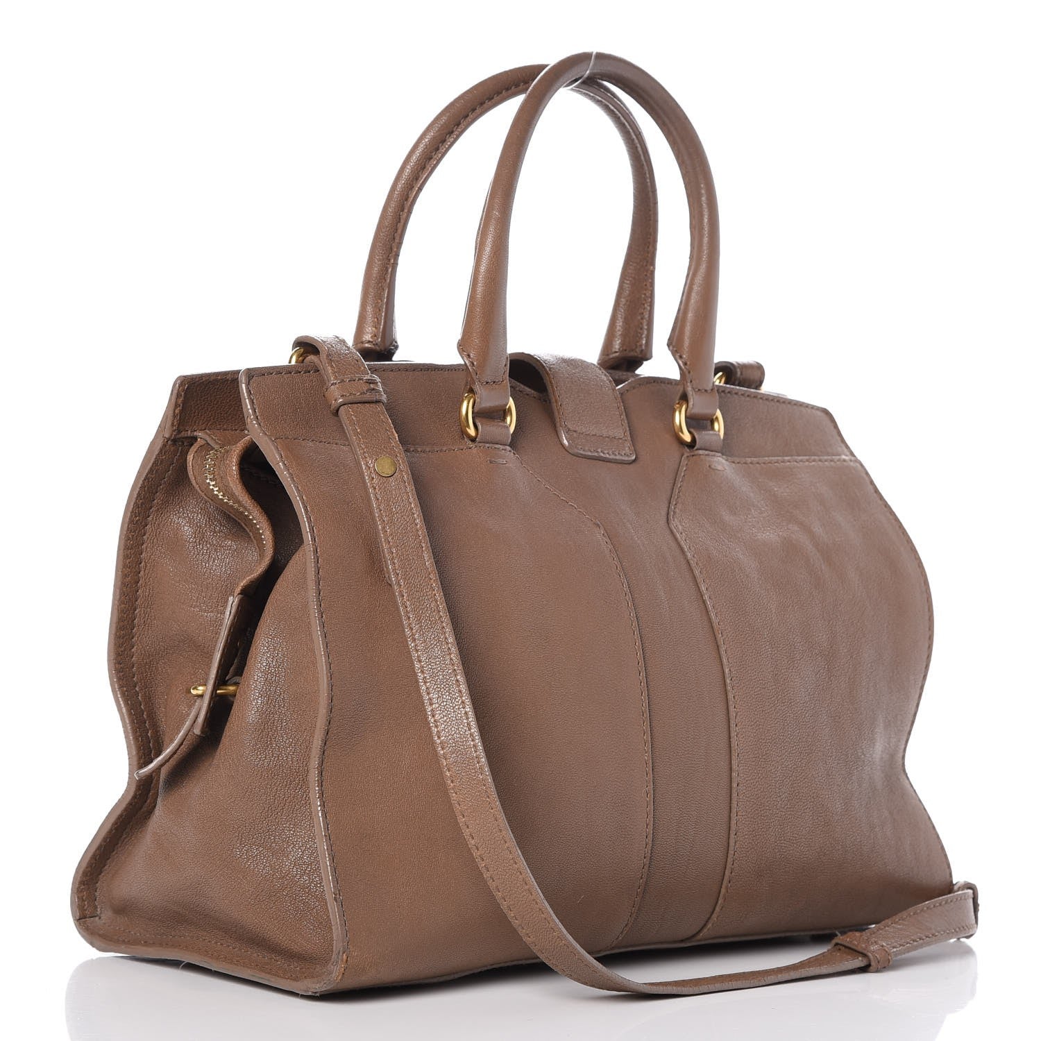 Saint Laurent Sheepskin Small Cabas ChYc Brown 3 of 17