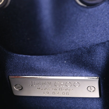 Jimmy Choo Satin Crystal Embellished Bon Bon Bag Navy Blue 7 of 9