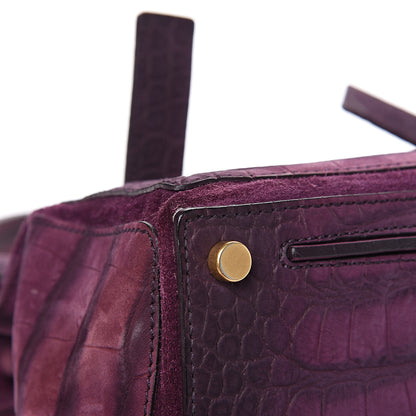 Saint Laurent Crocodile Embossed Nubuck Calfskin Medium Muse Two Purple 8 of 11