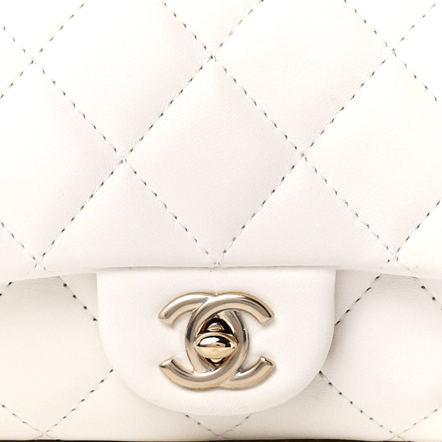 Lambskin Quilted Mini My Precious Flap White