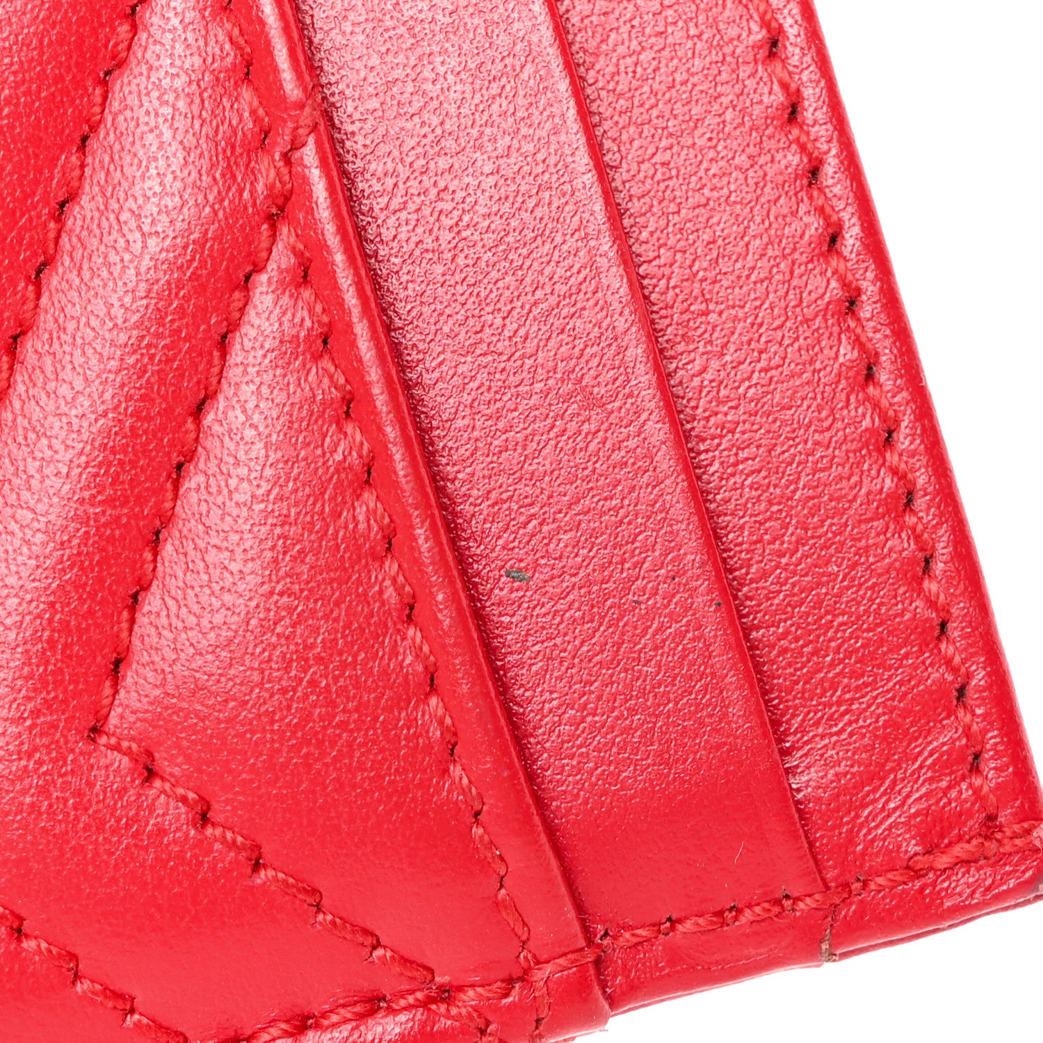Gucci Calfskin Matelasse GG Marmont Card Holder Hibiscus Red 7 of 8