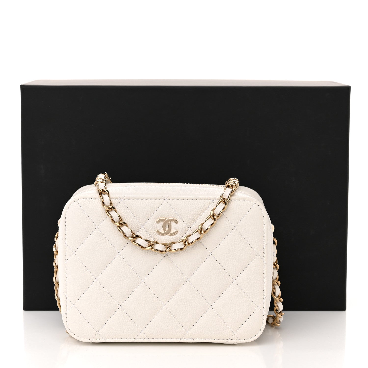 Chanel Caviar Quilted Camera Bag White 12 of 12