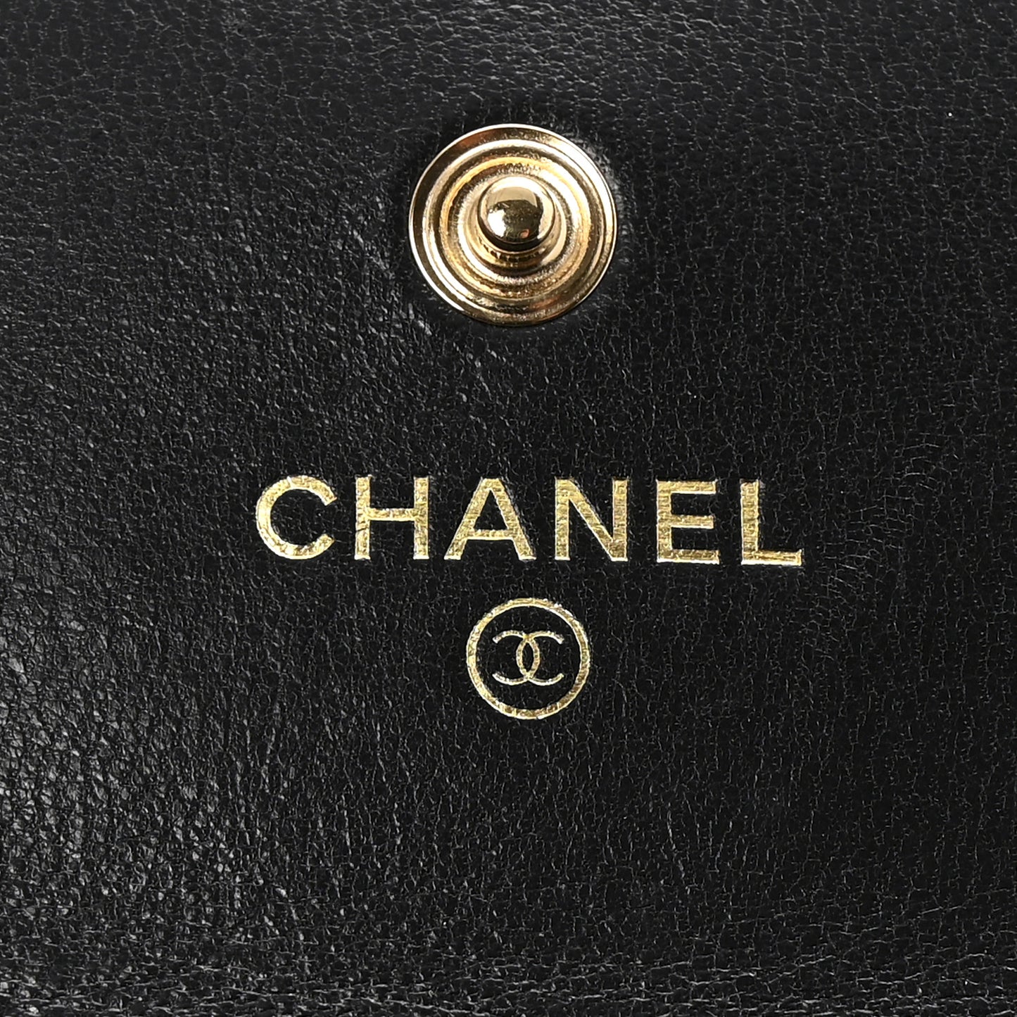 Lambskin Quilted Chanel 19 Flap Card Holder Black