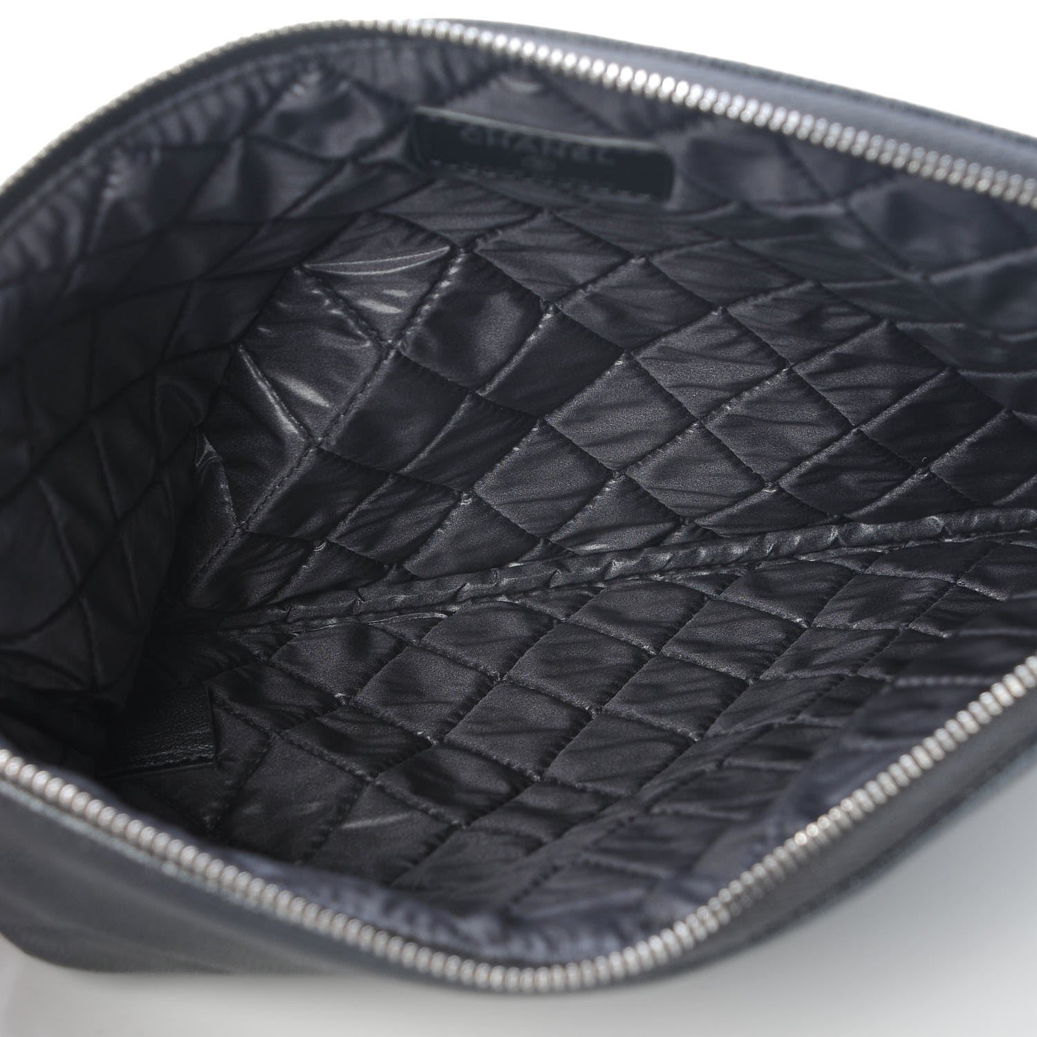 Chanel Metallic Caviar Quilted Medium Maxi CC Cosmetic Case Black 5 of 7