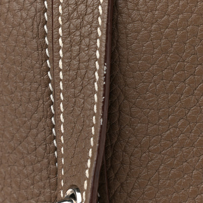 Hermes Taurillon Clemence Picotin Lock 18 PM Etoupe 9 of 10