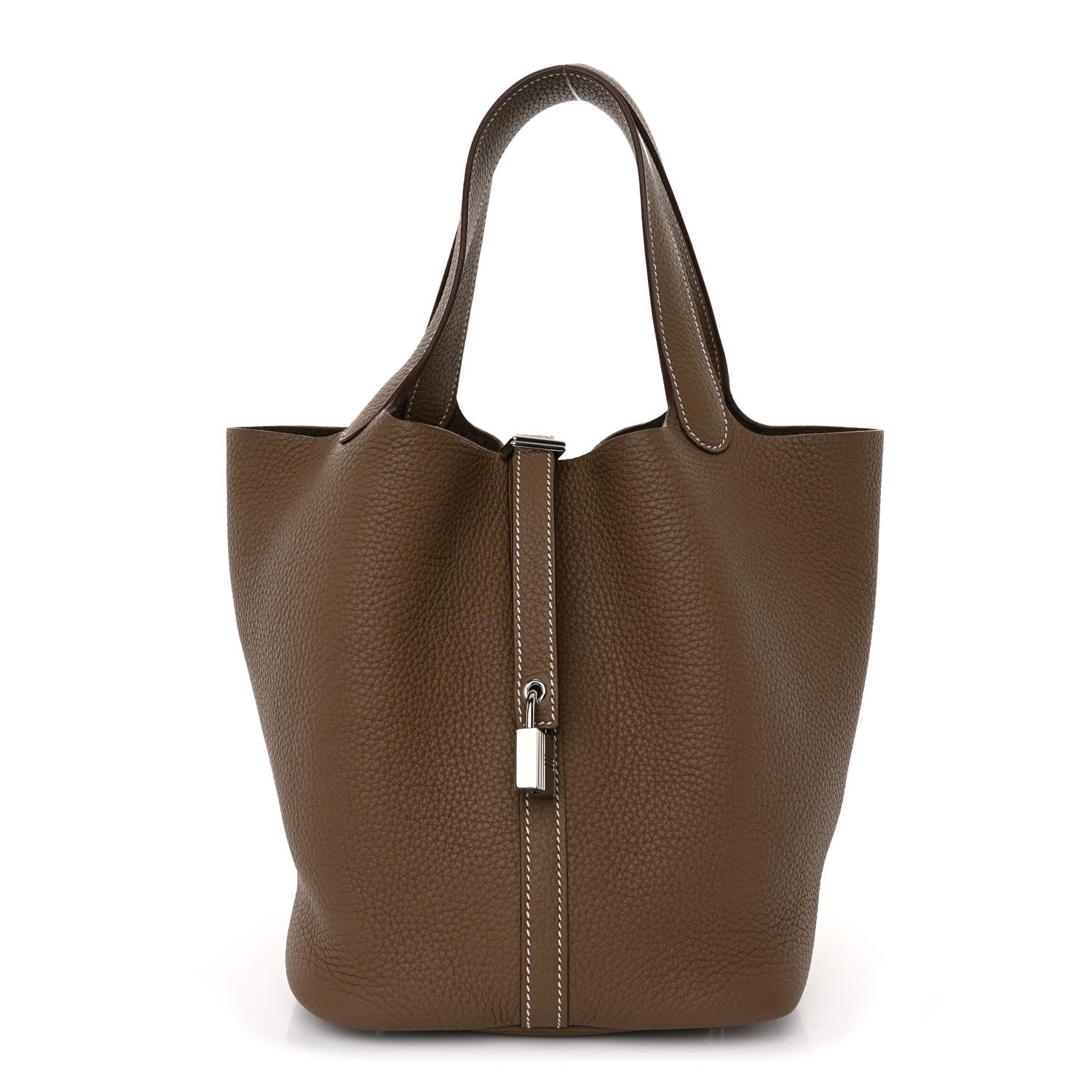 Hermes Taurillon Clemence Picotin Lock 22 MM Etoupe 1 of 11