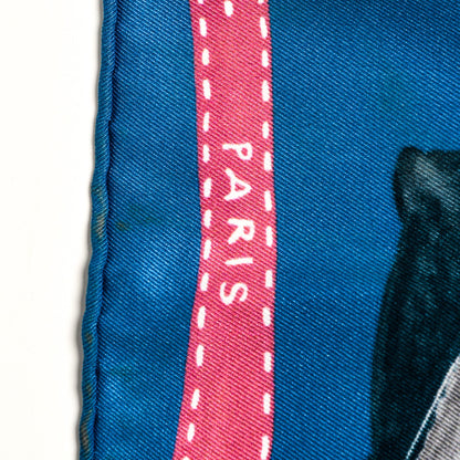 Hermes Silk J'Aime Mon Carre Scarf 70 Cobalt Rose Blue Jean 2 of 9