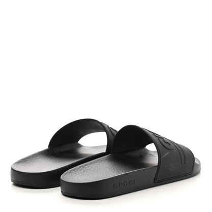 Gucci Rubber Womens Logo Slide Sandals 40 Black 4 of 9