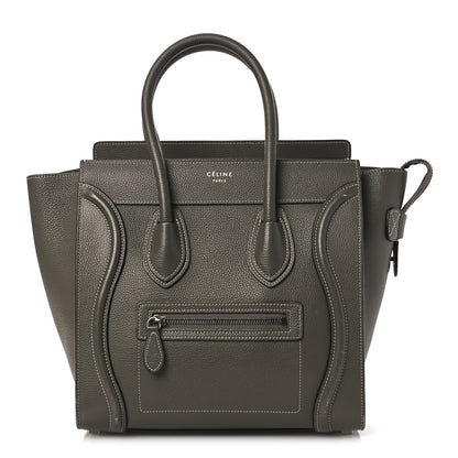 Celine Drummed Calfskin Micro Luggage Souris 1 of 14