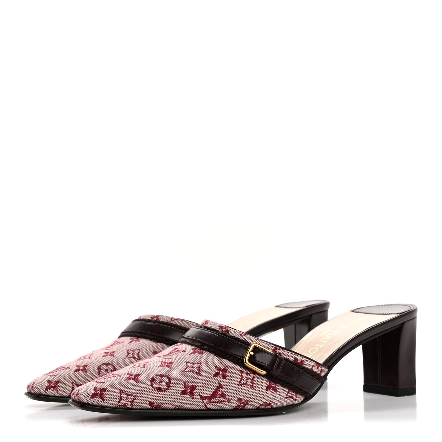 Monogram Mini Lin Mules 36 Cherry