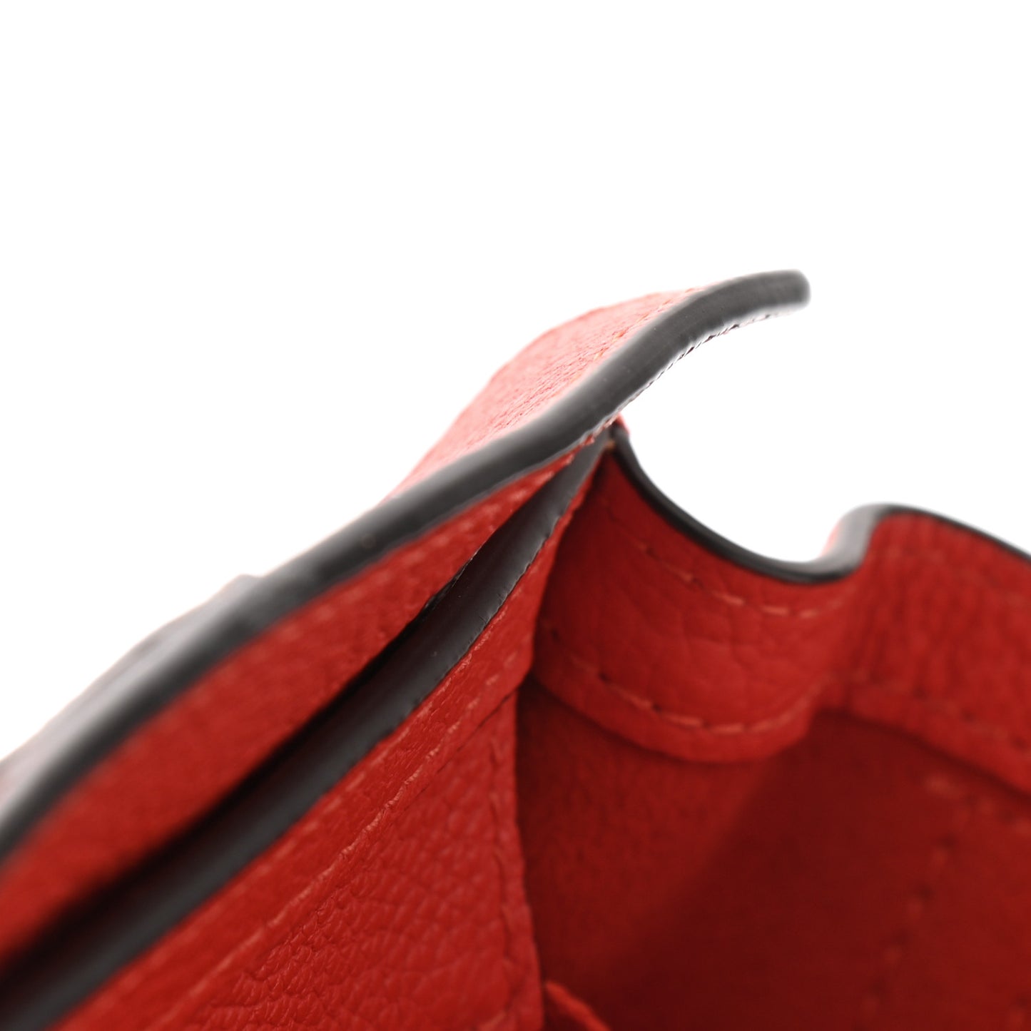 Drummed Calfskin Nano Luggage Vermillion