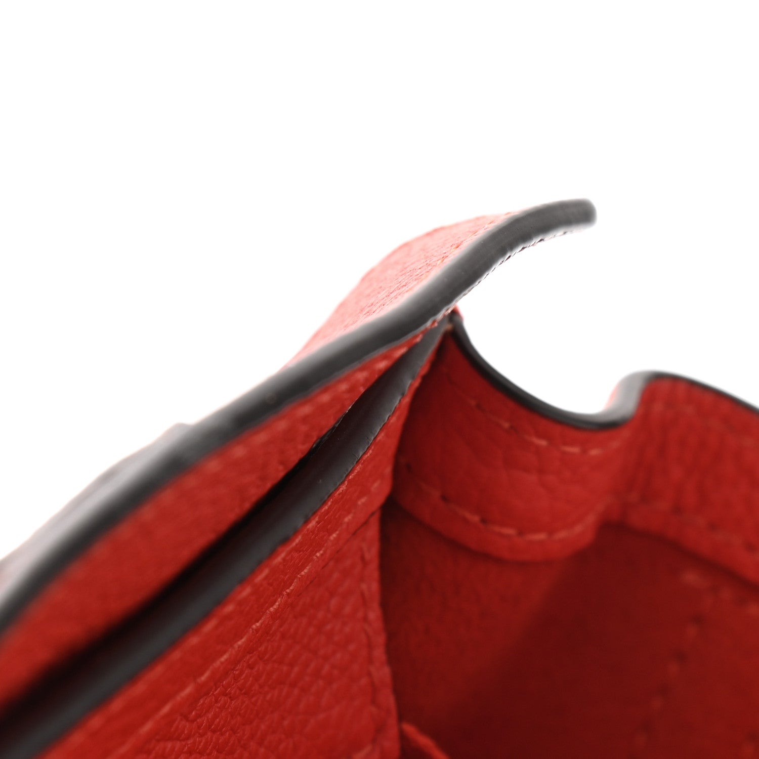 Celine Drummed Calfskin Nano Luggage Vermillion 8 of 11
