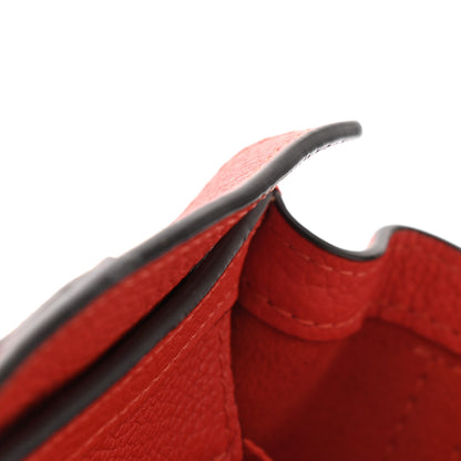 Celine Drummed Calfskin Nano Luggage Vermillion 8 of 11
