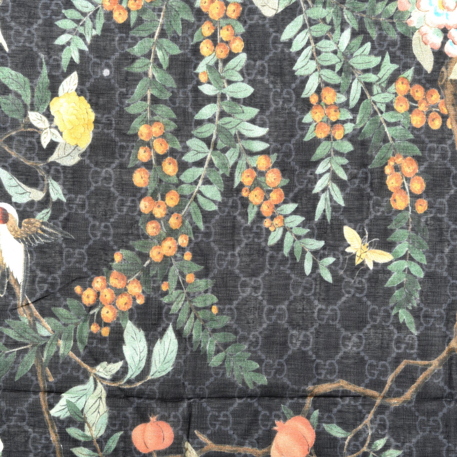 Gucci Modal Silk GG Monogram GG Tian Square Shawl Black Medium Grey 2 of 4
