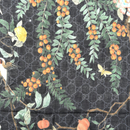 Gucci Modal Silk GG Monogram GG Tian Square Shawl Black Medium Grey 2 of 4