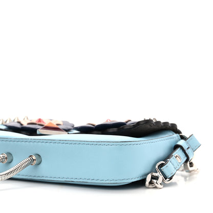 Fendi Calfskin Mink Fur Hypnoteyes Micro Baguette Turchese Pallido Blueberry Multicolor 8 of 10