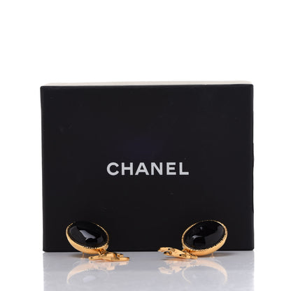 Chanel Resin Metal Obazine CC Drop Earrings Gold Black 5 of 5
