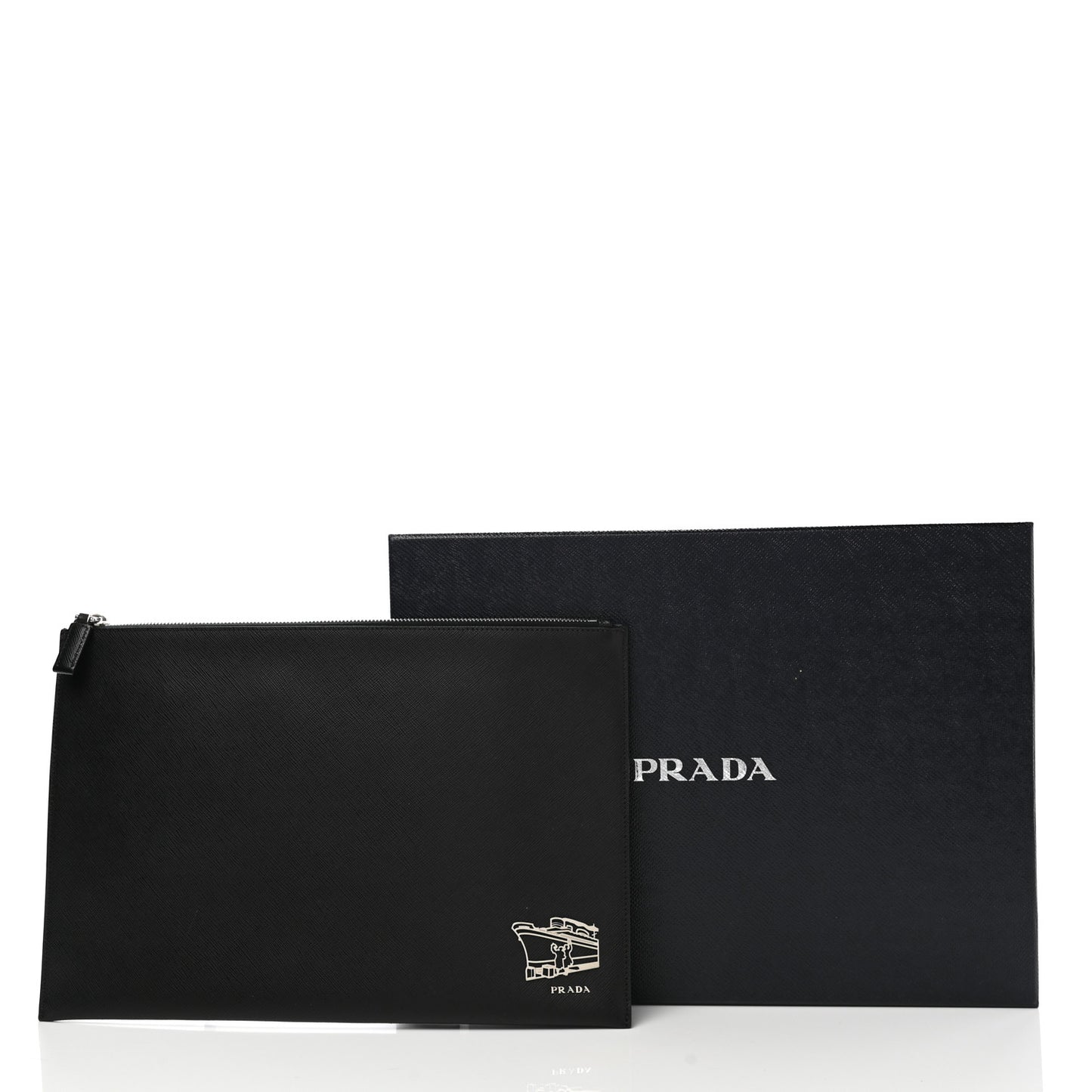 Saffiano Voyage Flat Pouch Black