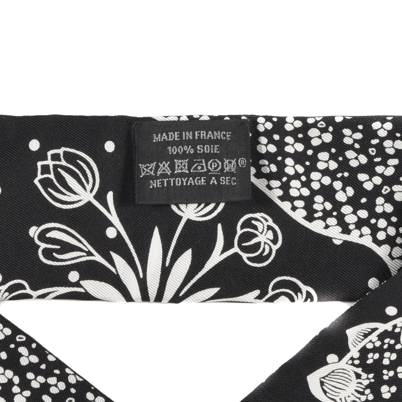 Hermes Silk Les Leopards Twilly Black White 4 of 4