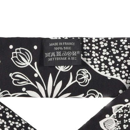 Hermes Silk Les Leopards Twilly Black White 4 of 4