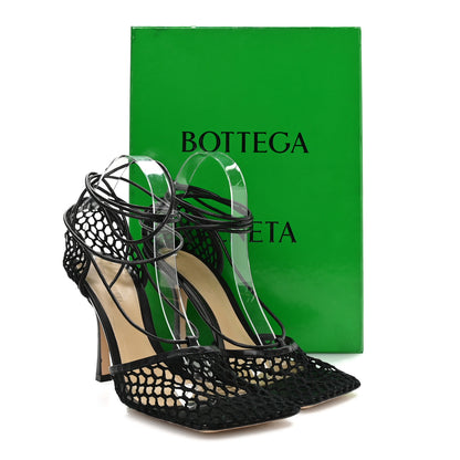 Bottega Veneta Mesh Nappa Stretch Ankle Tie Sandals 40 Black 8 of 8