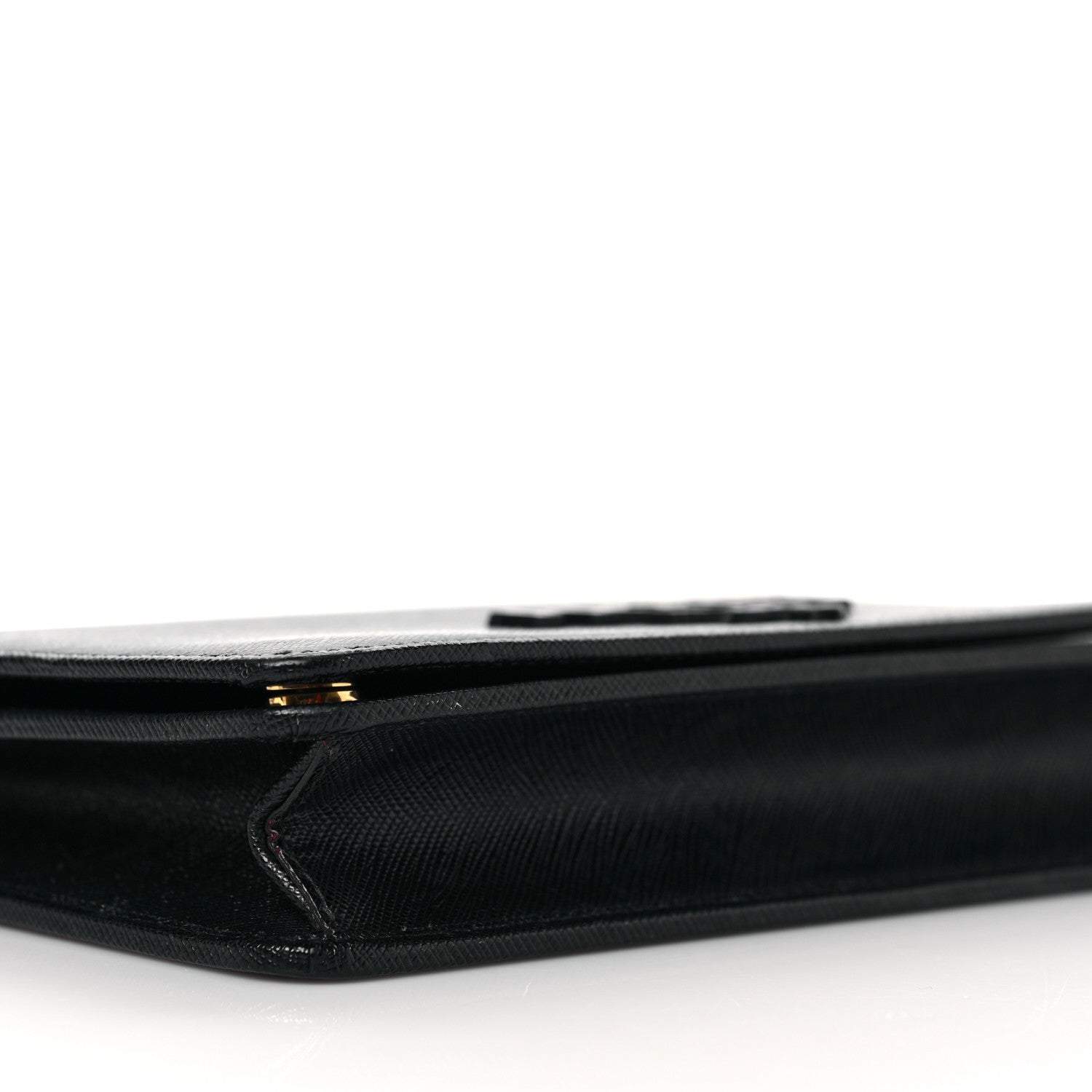 Prada Saffiano Lux Monochrome Chain Wallet Black 7 of 9