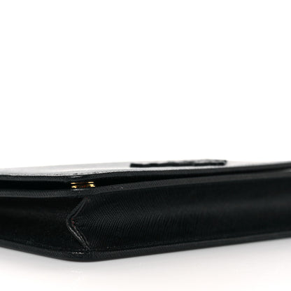 Prada Saffiano Lux Monochrome Chain Wallet Black 7 of 9