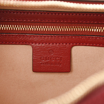 Gucci Suede Calfskin Web Small Ophidia Top Handle Shoulder Bag New Blue Romantic Cherry 5 of 9