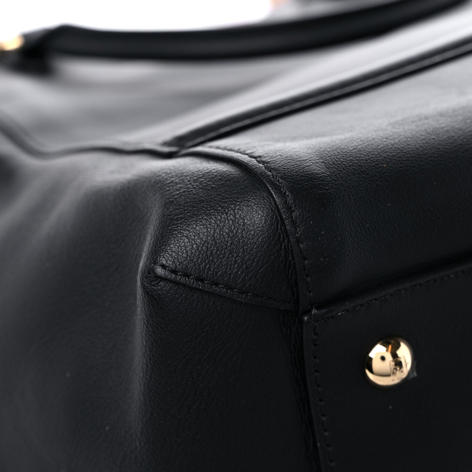 Fendi Vitello Grace King Karligraphy Chain Bucket Bag Black Bisquit 9 of 16