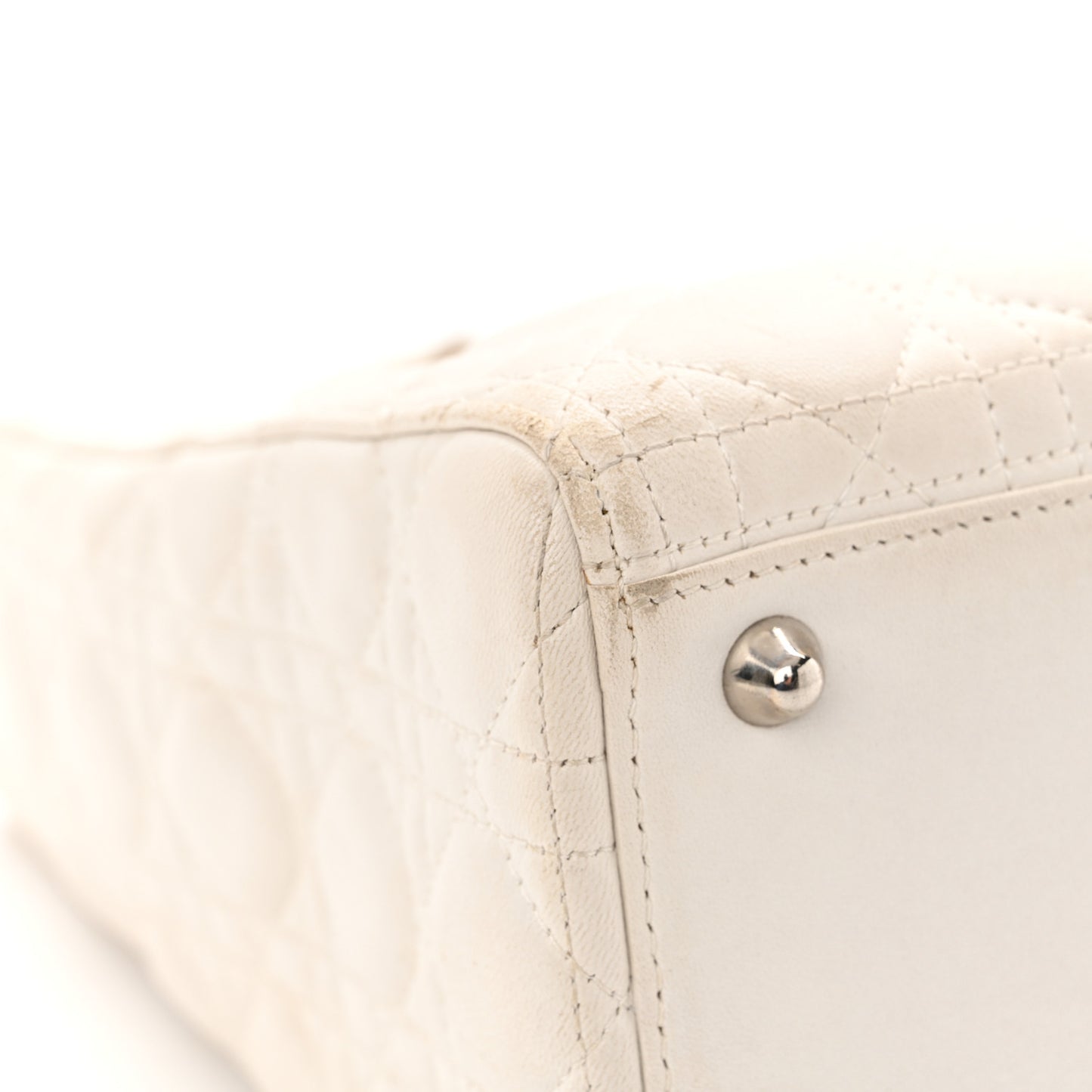 Lambskin Cannage Large Lady Dior White