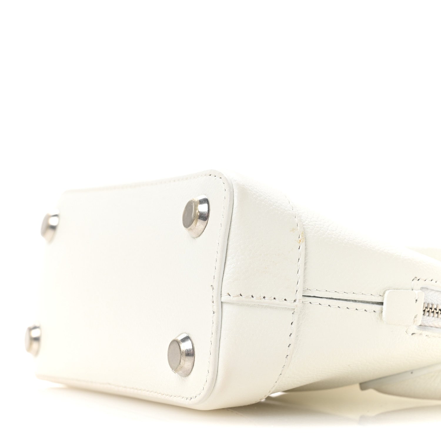 Balenciaga Grained Calfskin XXS Ville Top Handle Bag White Black 11 of 13