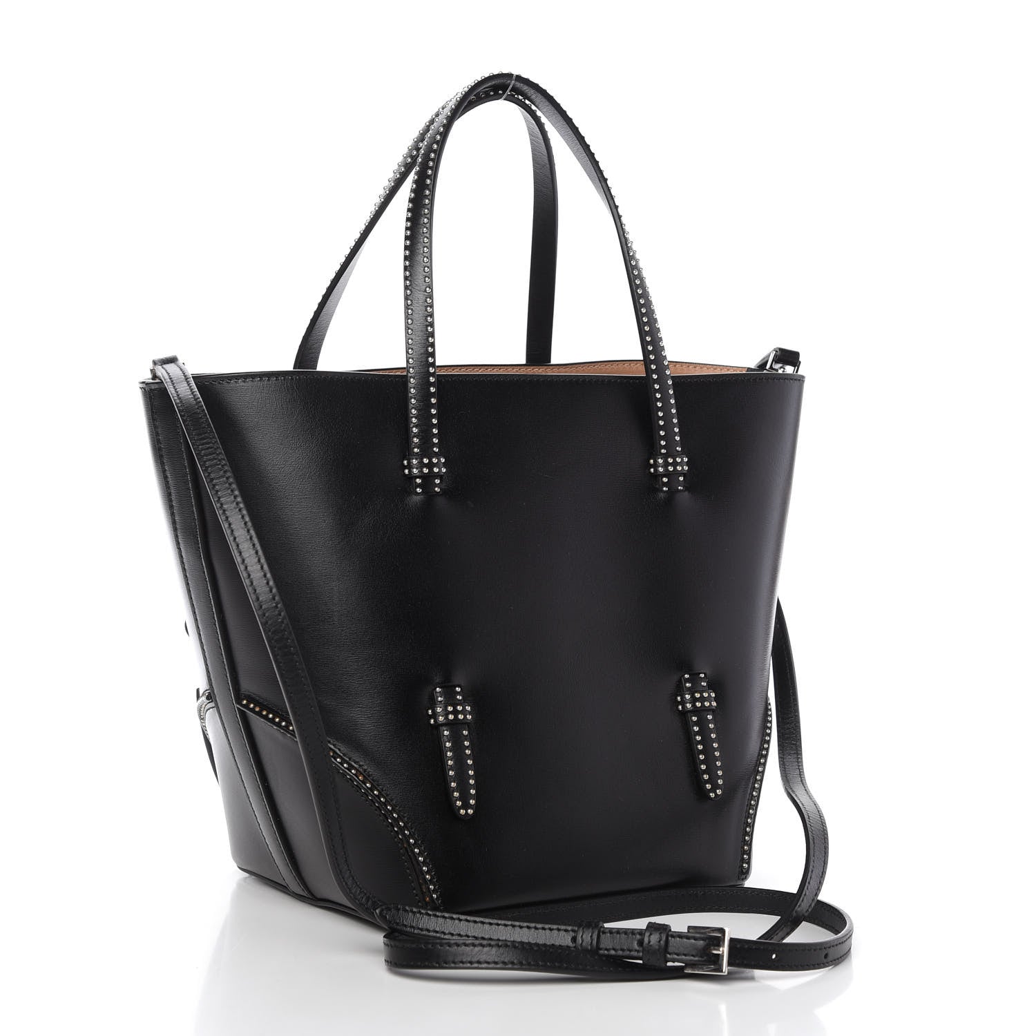 Alaia Calfskin Studded Tote Black 3 of 8