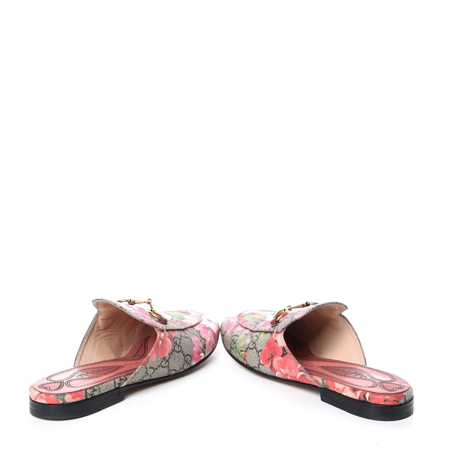 Gucci GG Supreme Monogram Blooms Womens Princetown Slippers 36 Beige Multicolor Dry Rose 6 of 13