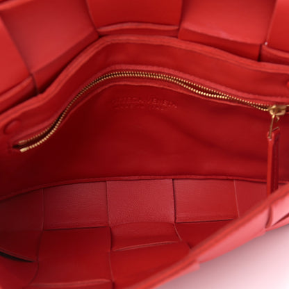 Bottega Veneta Lambskin Maxi Intrecciato Cassette Crossbody Bag Bright Red 5 of 13