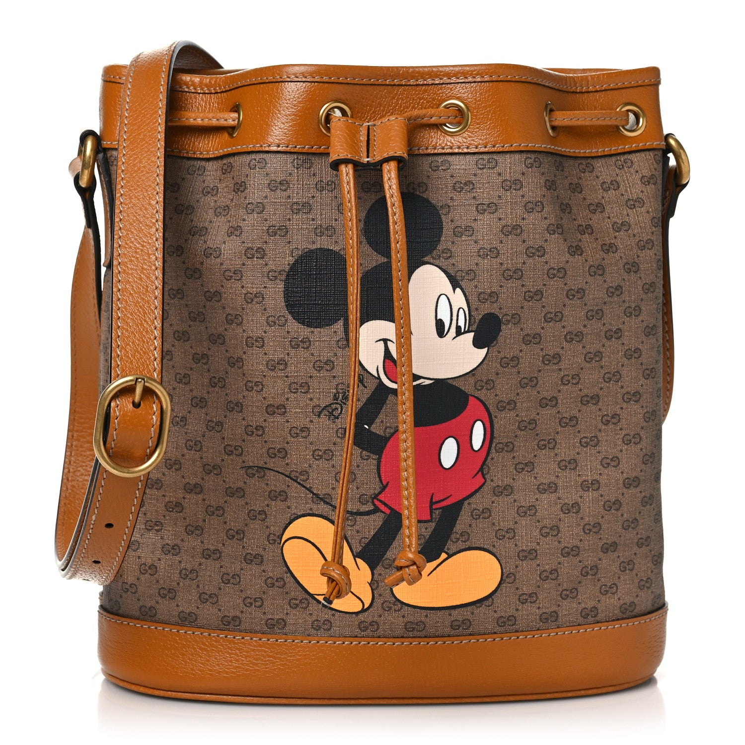 Gucci X DISNEY Mini Vintage GG Supreme Monogram Bucket Bag Beige Vintage Sun Oil 1 of 10