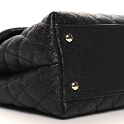 Chanel Caviar Quilted Medium Coco Handle Flap Black 9 of 10