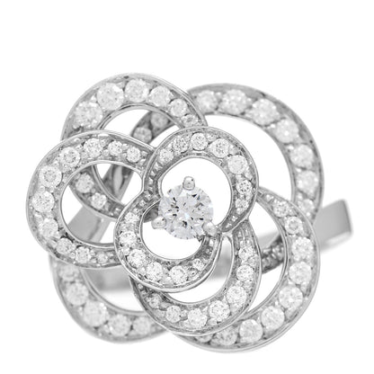 Chanel 18K White Gold Diamond Fil de Camelia Ring 50 5.25 1 of 6