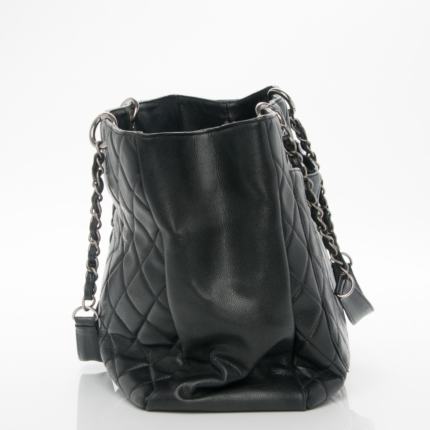 Chanel Caviar Quilted XL Grand Shopping Tote GST Dark Grey 11 of 11