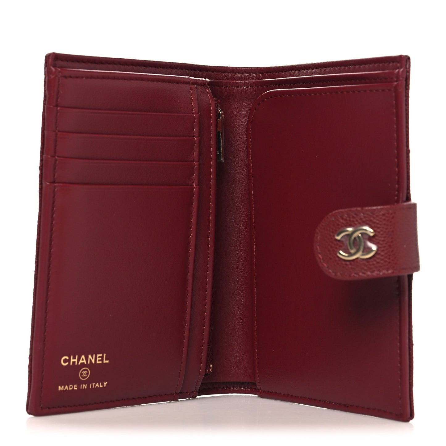 Caviar Quilted Passport Holder Burgundy