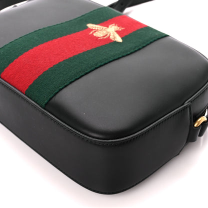 Gucci Calfskin Web Small Webby Bee Shoulder Bag Black 11 of 11