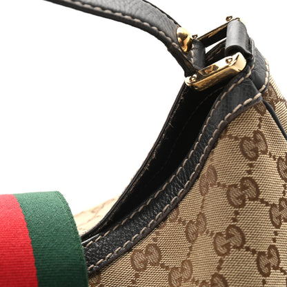 Gucci Monogram Large New Ladies Web Hobo Dark Brown 12 of 14