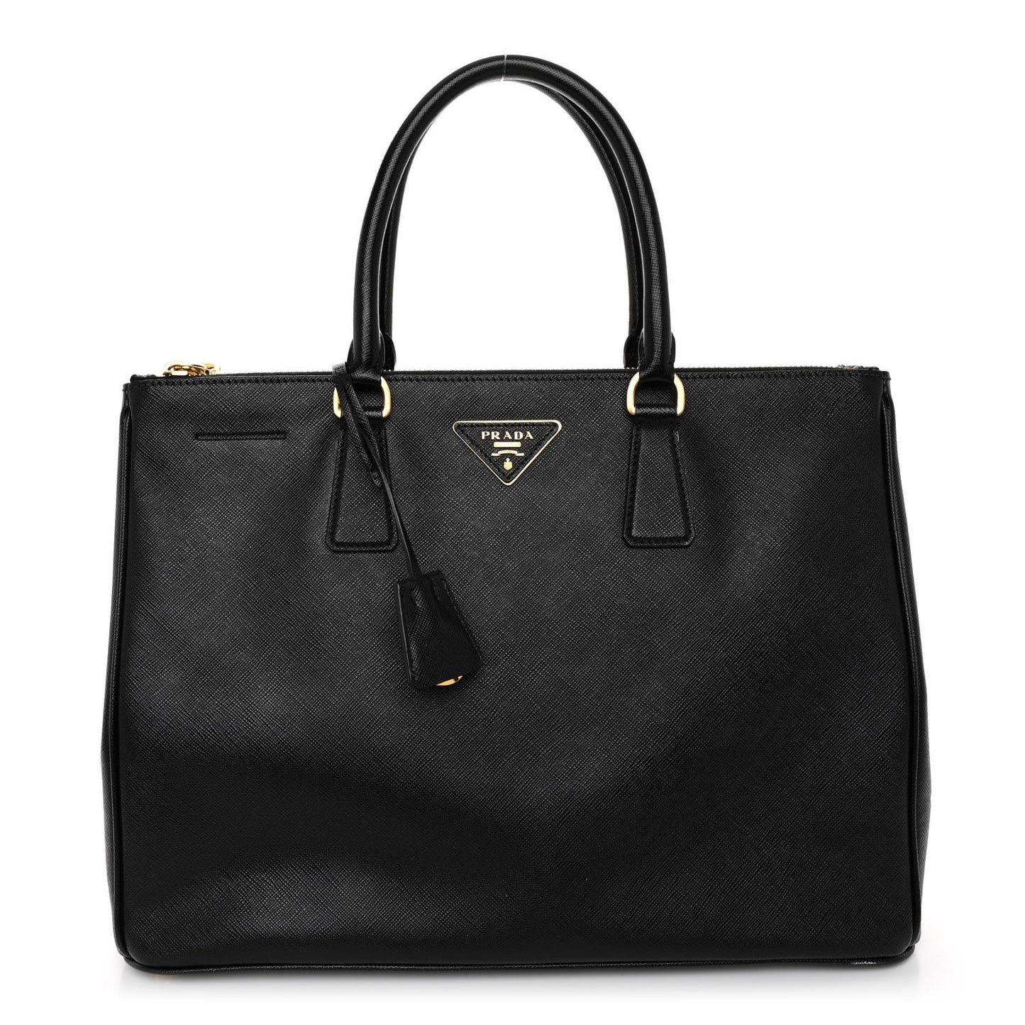 Saffiano Large Galleria Double Zip Tote Black