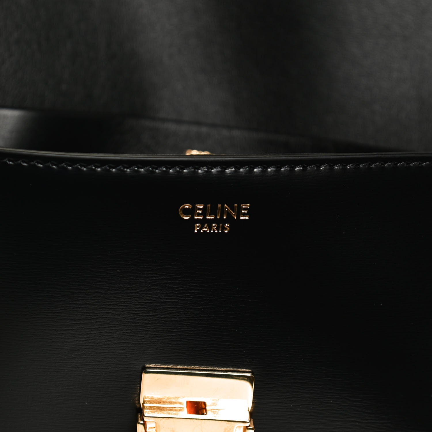 Celine Shiny Calfskin Triomphe Black 6 of 10