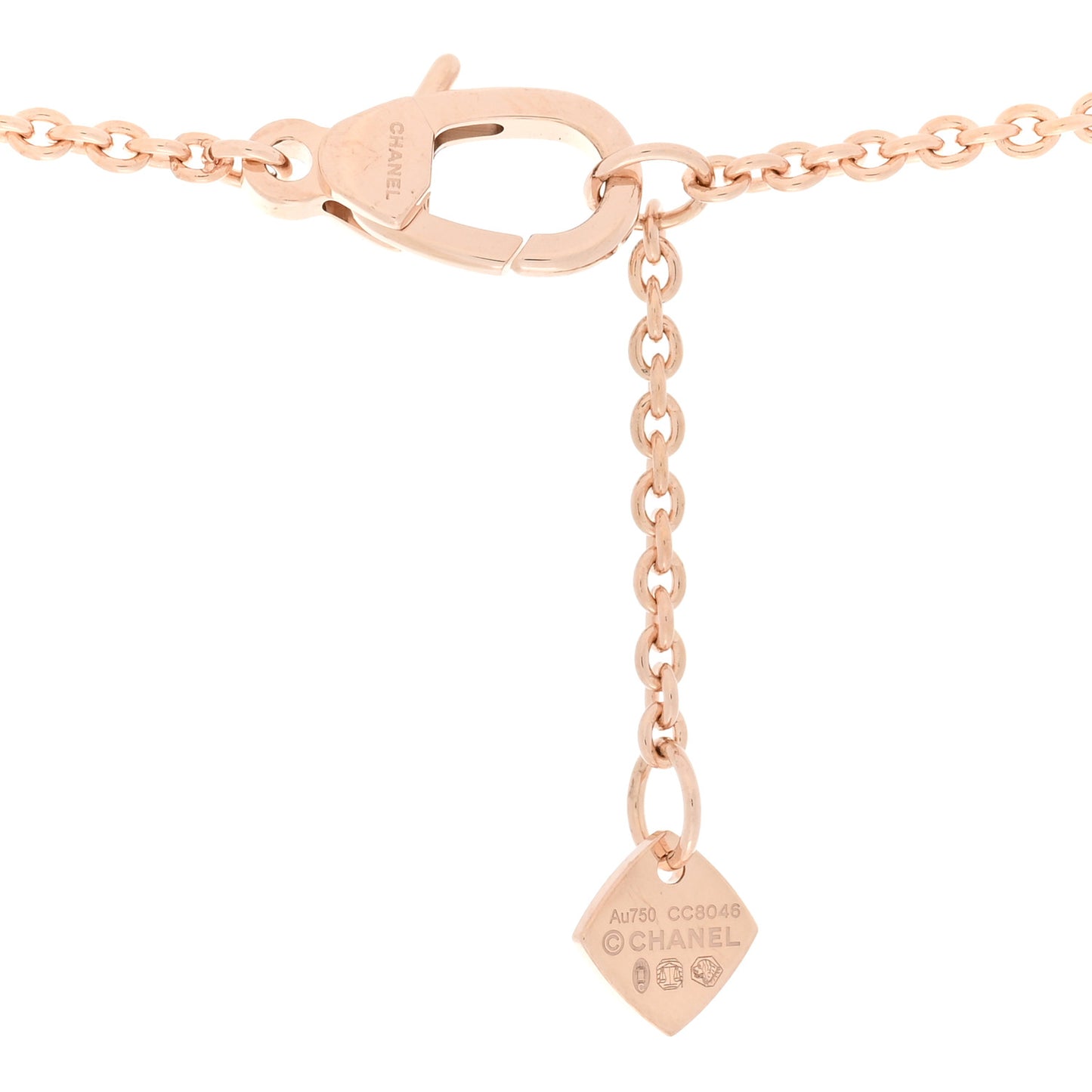 18K Beige Gold Diamond Coco Crush C Necklace