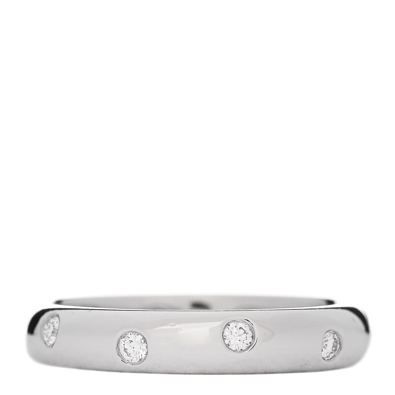 Tiffany Platinum Diamond 4mm Etoile Band Ring 56 7.5 3 of 6