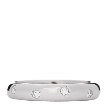 Tiffany Platinum Diamond 4mm Etoile Band Ring 56 7.5 3 of 6