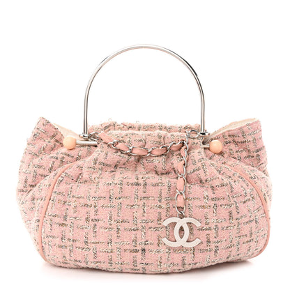 Chanel Tweed Boucle Knitting Bag Pink 1 of 16